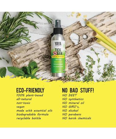 TICK BAN Yaya Organics All Natural Extra Strength Tick Repellent - DEET Free 4oz Spray - Buy Online on SooperMarket.com