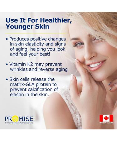 Promise Vitamin K2 MK-7 100mcg 120 Capsules- Bioactive Menaquinone-7 Bone Tissue & Heart Health- non-GMO Natto Vegan and Gluten-Free Made In Canada - Buy Online on SooperMarket.com