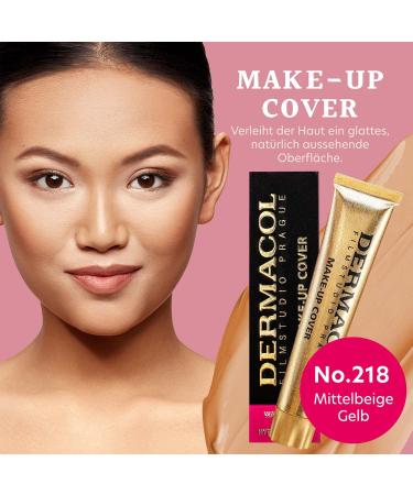 Dermacol Full Coverage Foundation - Matte Waterproof Makeup with SPF 30 for Oily Skin & Acne | Long-Lasting Dark Circle Concealer - 30g Color 218 - Buy Online on SooperMarket.com