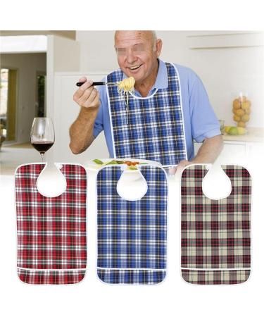 Adult Bib 3colors Adult Bib Washable Reusable Waterproof Dinning Aid Clothes Protector Clothing Protector with Optional Crumb Catcher and Vinyl Backing 17.7 * 29.5inch(Green) - Buy Online on SooperMarket.com
