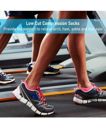 CWVLC Unisex Cushioned Compression Athletic Ankle Socks 6-Pack - Black, Charcoal, Royal - Large Size - Buy Online on SooperMarket.com