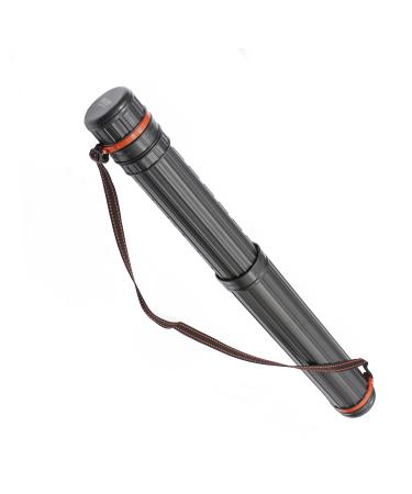Black Plastic 17.5  x 2.5  Diameter Telescoping Document and Poster Storage Transit Tube w/Nylon Carrying Strap (1 Pack)