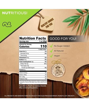 Sun Dried California Peaches - No Sugar Added, 32 oz | Healthy Vegan Snack, Kosher Certified - Buy Online on SooperMarket.com