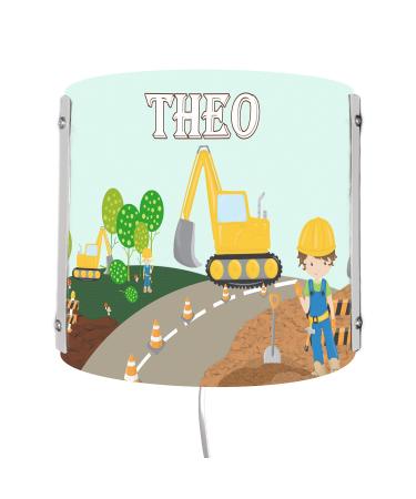 Creadesign WA-1084 excavator children's room wall lamp personalized with names night light/slumber light for socket E14 22 x 22.5 x 8.5 cm