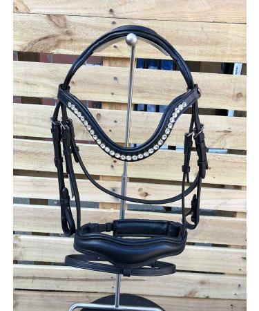 Countrypride ANATOMICAL BRIDLE ABRAM DIAMANTE BROWBAND WITH ANTI SLIP RUBBER REINS BLACK & BROWN Black Pony - Buy Online on SooperMarket.com