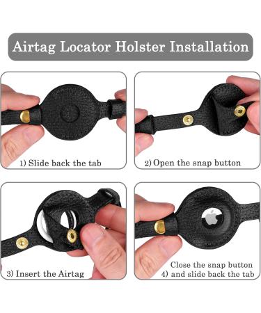 Oopsdoggy Leather Airtag Cat Collar with Bells - Durable GPS Pet Collar for Cats & Small Dogs (Black) - Buy Online on SooperMarket.com