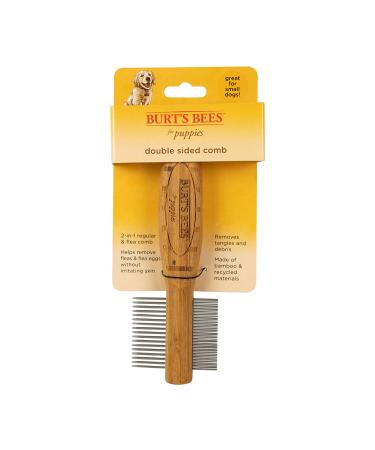 Burt's Bees for Puppies Double Sided Comb | 2-in-1 Grooming Tool for Puppies & Small Dogs | Dog Comb Removes Fleas & Flea Eggs Comfortably and Safely for All Dogs Gold 1 - Pack Double Sided Comb