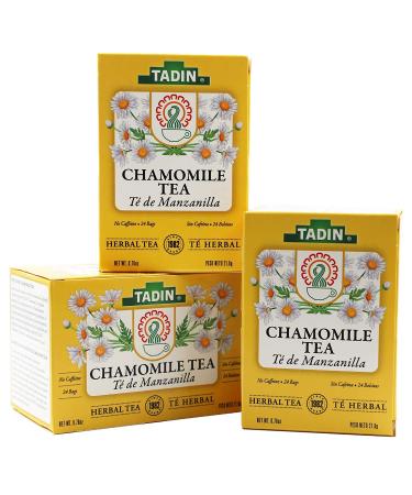 TADIN Chamomile Tea: Stomach Pain Relief, Anti-inflammatory & Relaxing Effects, Caffeine-Free, Non-GMO - 3-Pack 0.76 Oz, 24 Count - Buy Online on SooperMarket.com