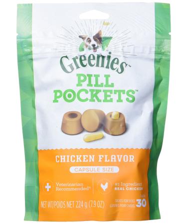 GREENIES Pill Pockets Natural Dog Treats Capsule Size Chicken Flavor