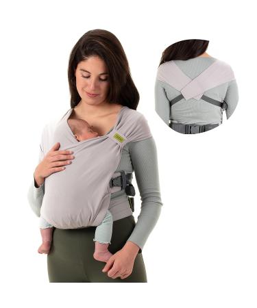 Boba Bliss Hybrid Baby Carrier: 2-in-1 Newborn to Toddler Baby Wrap & Carrier in Grey - Hip-Healthy, No-Tie Design - Soft & Stretchy Sling for Babies 7-35 lbs - Buy Online on SooperMarket.com