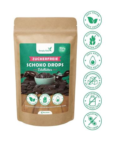 Simply Keto Sugar-Free Chocolate Drops - 200g | Low-Carb Vegan Snack & Baking | Erythritol Sweetened Edelbitter Chocolate - Buy Online on SooperMarket.com