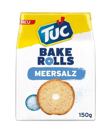 TUC Bake Rolls Sea Salt - 8 x 150g Crispy Bread Chips | Bulk Snack Pack | Buy Internationally - Buy Online on SooperMarket.com