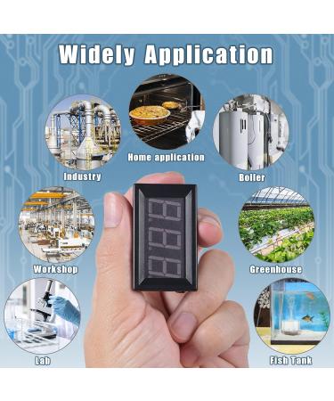 Buy FBBULES Waterproof LED Digital Thermometer -30 to 800 for Aquarium & Fridge | Mini K-Type Temperature Tester DC 12V - Red 48x29x23mm - Buy Online on SooperMarket.com