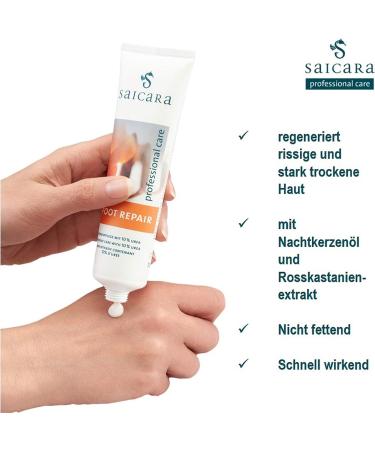 Saicara Foot Repair Cream 100ml | Intensive Urea & Horse Chestnut for Dry Cracked Skin Treatment - Buy Online on SooperMarket.com