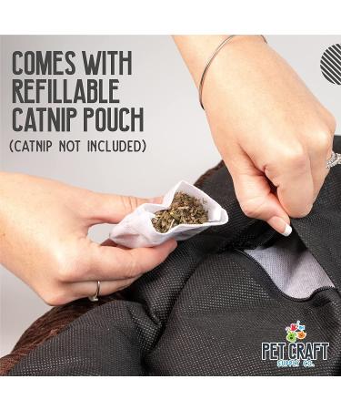 Pet Craft Supply Self-Warming Cat Bed for Indoor Cats - Machine Washable, Ultra Soft, Refillable Catnip Pouch - Grey - Buy Online on SooperMarket.com