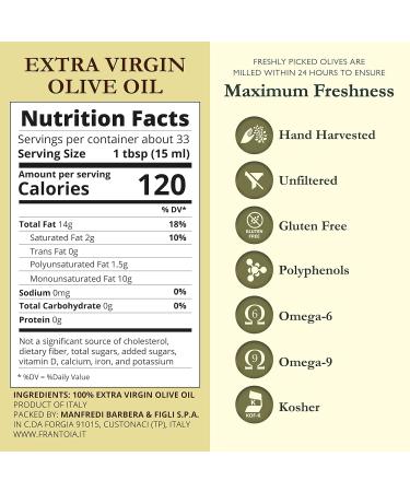 Frantoia Barbera Italian Extra Virgin Olive Oil 3L - 101.4 Fl Oz (Pack of 1) - Buy Online on SooperMarket.com
