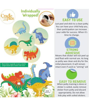Dinosaur Potty Training Seat Magic Sticker | Color Changing Toilet Targets | 5 Pack with Free Potty e Book - Buy Online on SooperMarket.com
