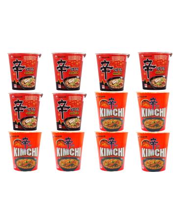 Nongshim Korean Assorted Flavours Instant Noodle Shin Ramyun Kimchi Cup Noodles-12 Cups