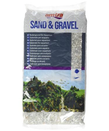 AMTRA GRAVEL NOA - Natural aquarium gravel decorative floor white coarse grains size 2-5 mm size 2KG