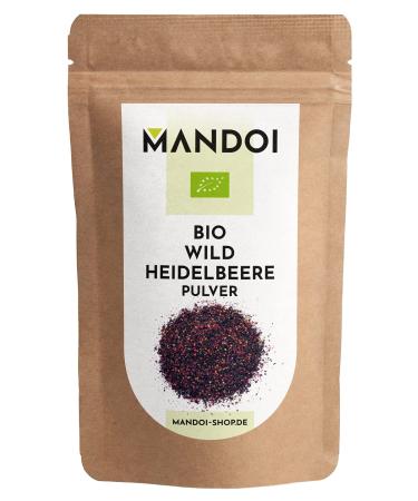 Mandoi Bio Wild blueberry powder 100g organic wild blueberry 100% fruit powder without additives without sugar blueberry 100 g (1 Pack)