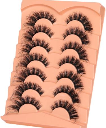 JIMIRE Fluffy Eyelashes Natural Look Cat Eye Russian Strip D Curl Lashes Look Like Eyelash Extensions Wispy Fox Eye Fake Eyelashes 7 Pairs Pack V - Buy Online on SooperMarket.com