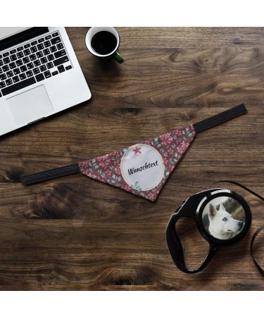 Printplanet Dog Halen - Custom Neck Towel for Dogs | Vintage Flower Pattern | Size M - Buy Online on SooperMarket.com