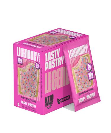 Legendary Foods 20 gr Protein Bar Alternative Tasty Pastry | Low Carb gluten free | Keto Friendly | No Sugar Added | High Protein Snacks | On-The-Go Breakfast | Keto Food - Birthday Cake (8-Pack) 8 Count (Pack of 1)