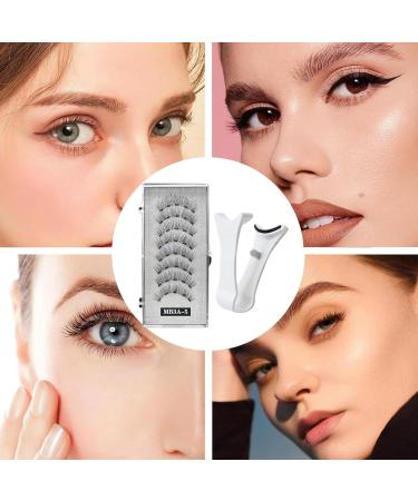 generic Eyelashes Magnetic | Reusable Lashes for Women 2 Pair - Natural Look Reusable Eyelashes Kit 3D False Eyelashes with Applicator No Glue Needed - Buy Online on SooperMarket.com