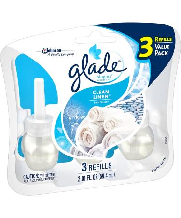 Glade PlugIns Refills Air Freshener Starter Kit - Clean Linen Scent 6 Refills & 2 Warmers - Essential Oils for Home & Bathroom - Buy Online on SooperMarket.com