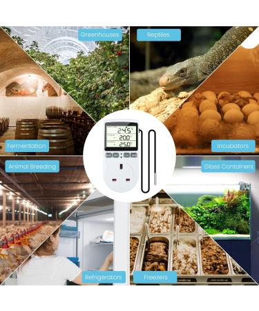 Doright Digital Temperature Controller LCD Screen Thermostat UK Plug - Ideal for Greenhouse, Farm, Terrarium, Reptile - 250V/13A - Buy Online on SooperMarket.com