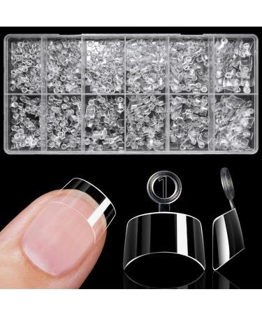 600Pcs Short Square Nail Tips Half Cover Square Acrylic Nails Tips Extra Short Clear Fake Nails Square Gel x Nails 12Sizes for DIY Nail Salon Extra Short Square