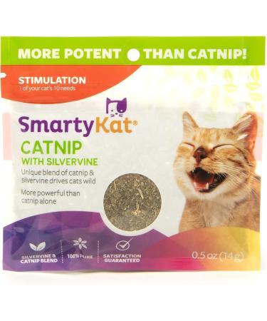 SmartyKat Catnip & Silvervine Blend - 0.5 oz Resealable Pouch for Cats & Kittens - Buy Online on SooperMarket.com