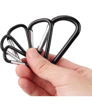 Temlum Aluminum Carabiner Hooks - D Shape Clip with Snapping Lock for Camping Hiking & Travel - 10 Pack (5.8 cm/2.3 in Black) - Buy Online on SooperMarket.com