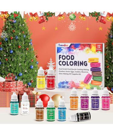 12 Colors x 10ml Food Coloring Set for Baking & Cake Decorating - Food Grade Dye for Fondant, Slime Making, DIY Supplies - 0.35 Fl. oz/Bottles - Buy Online on SooperMarket.com