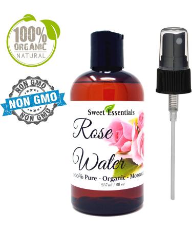 Organic Moroccan Rose Water - 8oz | 100% Pure & Food Grade | Imported from Morocco | Hydrating & Rejuvenating Spray - Buy Online on SooperMarket.com