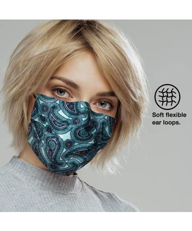 NU R Paisley Disposable Face Mask with Filter Layer - 10 Pack | Elastic Earloop | Retail Sealed Bags - PAISLEY-011 - Buy Online on SooperMarket.com
