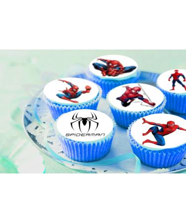 Pre-Cut Spider-man 1B Edible Stand up Wafer/Rice Paper Cupcake Cake Toppers Birthday Party Spiderman Decorations (24) - Buy Online on SooperMarket.com