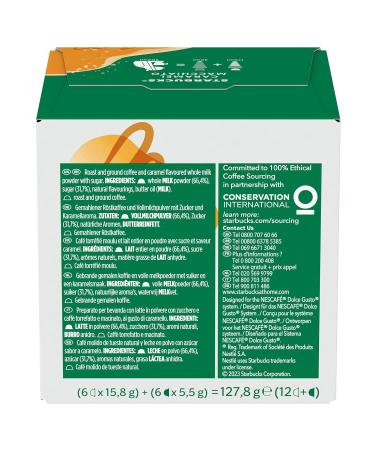 Buy STARBUCKS Caramel Macchiato Coffee Capsules - Nescaf Dolce Gusto - 72 Capsules (6 Packs of 12) - International Shipping Available - Buy Online on SooperMarket.com