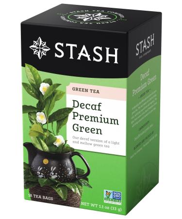 Stash Tea Decaf Premium Green Tea - Decaf, Non-GMO Project Verified Premium Tea with No Artificial Ingredients, 18 Count (Pack of 6) - 108 Bags Total Decaf Premium Green 18-20 Count (Pack of 6)