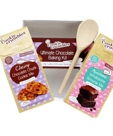 Ultimate Chocolate Baking Kit - Chewy Cookie & Wholesome Brownie with Wooden Spoon | Ideal Gift for Chocolate Lovers - 358g - Buy Online on SooperMarket.com