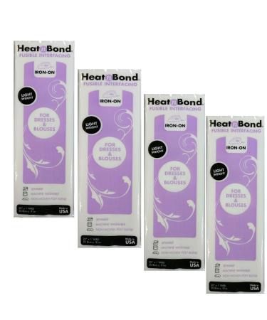 Therm O Web Thermoweb Heat N Bond Light Weight Iron On Fusible Interfacing White 20 inch x 36 inch 3336 (4-Pack)