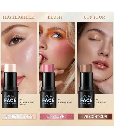 3-Piece Cream Contour Pencil Set - Waterproof Highlighter & Blush Sticks for Long-Lasting Light Finish | International Shipping - Buy Online on SooperMarket.com