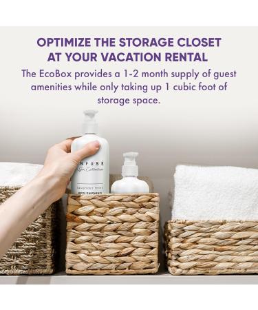 Infuse 10 Piece Ecobox All-In-Kit | Lavender Mint Soap Shampoo Conditioner Body Wash & Lotion - Bulk Hotel Toiletries | Luxury Personal Care Products - Buy Online on SooperMarket.com