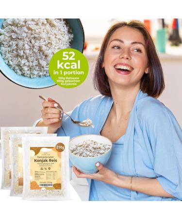 Konjak Rice - Zero Carb & Low-Calorie Shirataki Rice | Gluten-Free Vegan Keto-Friendly | 3x210g Fiber Kingdom - Buy Online on SooperMarket.com
