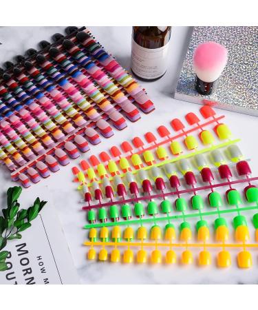 912 Colorful Short False Nails Square EBANKU | Full Cover Acrylic Press on Nails for Women Girls | DIY Nail Art (38 Colors) - Buy Online on SooperMarket.com