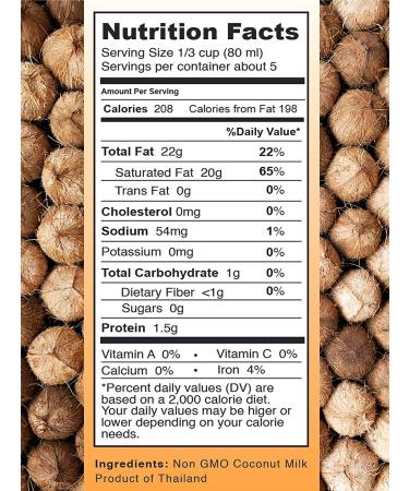 Low Carb Coconut Cream - High Protein, Gluten Free, Diabetic Friendly, No Sugar | Great Taste for Curry Recipes | Healthy for Kids | Non-GMO, Unsweetened 13.5 oz - Buy Online on SooperMarket.com