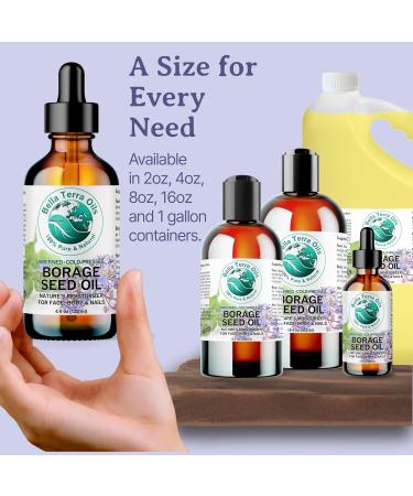 Shop Bella Terra Oils Premium Borage Seed Oil - High GLA for Luxurious Skin Radiance | 1 Gallon & Pack of 10 - International Shipping Available - Buy Online on SooperMarket.com