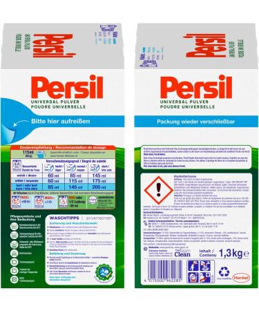 Persil Universal Powder Detergent 1.3 kg - Stubborn Stain Removal with Deep-Purs-Plus Technology | Radiant Cleanliness | International Shipping - Buy Online on SooperMarket.com