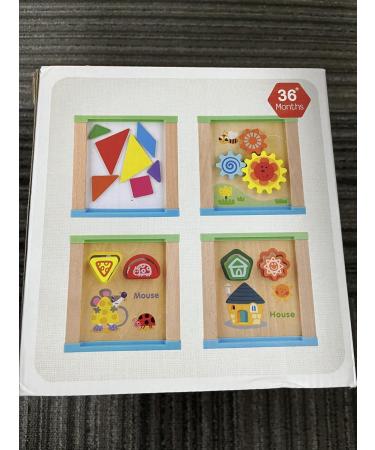 6-in-1 Wooden Motor Cube Activity Center for Toddlers - Pearl Labyrinth & Shape Sorting Toy for Kids Age 1-3 - Buy Online on SooperMarket.com
