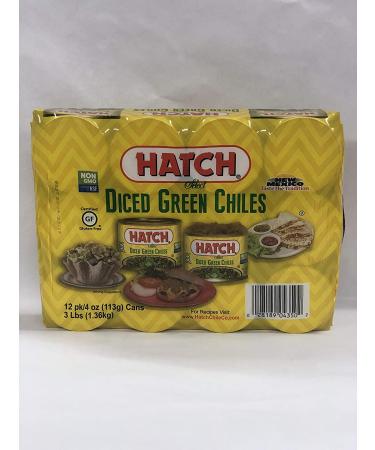 Hatch Mild Diced Green Chilis 4oz - Pack of 12 | Authentic Flavor | Versatile Cooking Ingredient - Buy Online on SooperMarket.com
